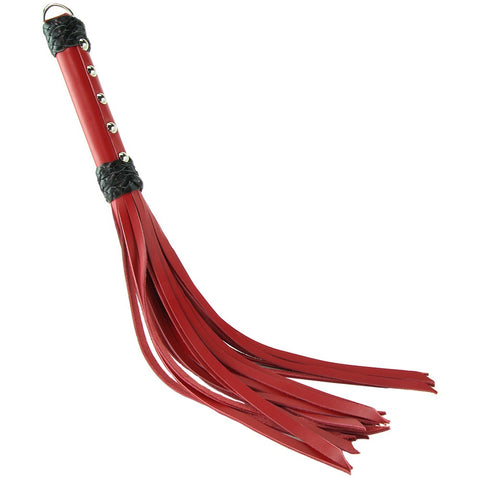 Leather Frayed Whip in Red