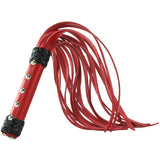 Leather Frayed Whip in Red