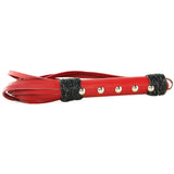 Leather Frayed Whip in Red