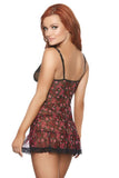 Sweet Rose Babydoll with Matching Panty in M