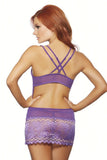 Romantic Tie Violet Mesh Chemise and Panty in L