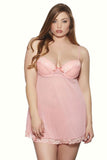 Summer Peach Babydoll and Boyshort in 1X