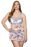 Spring Floral Babydoll and Panty in 1X