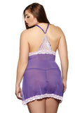 Risque Purple and Pink Halter Chemise in 3X
