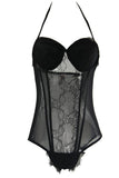 Black Mesh Padded Teddy in M/L