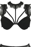 Choker Lace Bra & High Waisted Panty Set in L/XL