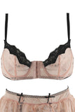 3 Pc. Pink Hookin' Up Bra, Skirt & G-String Set in S/M