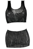 Quarter Crochet Net Miniskirt Set in OS