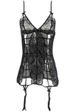 Caged Lace Garter Chemise and G-String in M/L