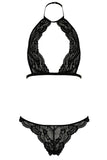 Body Chain Choker Black Bra Set in S/M