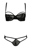 Rough Romance Bra and G-String Set in S/M