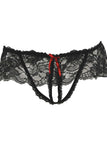 Lace Peek-a-Boo Bra & Panty Set Black in S/M