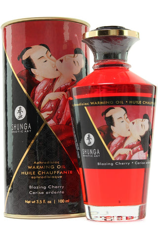 Aphrodisiac Warming Oil 3.5oz/100ml in Blazing Cherry