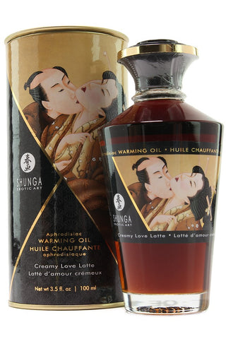 Aphrodisiac Warming Oil 3.5oz/100ml in Creamy Love Latte