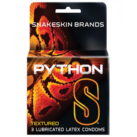 Python Lubricated Condoms in 3 Pack
