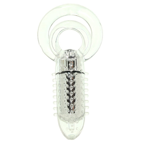 Double O8 Vibrating Double Ring in Clear