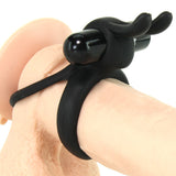 Charged OHare 10X Silicone Rabbit Vibe Ring in Black