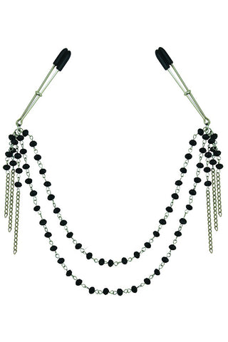 Midnight Black Onyx Jeweled Tweezer Clamps