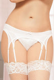 Double Layered White Mesh Garter Belt in 3X/4X