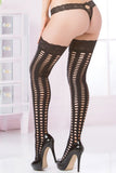 Pot Hole Lace Top Thigh Highs in OS