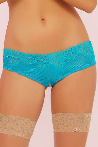 Tropical Turquoise Galloon Lace Panty in L