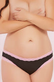 Black & Pink Microfiber Panty in 1X/2X