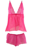 Hot Pink Chiffon Cami and Short Set in XL