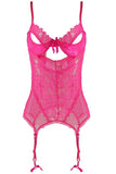 Candy Pink Lace & Fishnet Chemise in OSXL