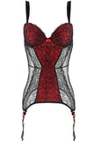 Black & Red Dot Mesh Chemise in S