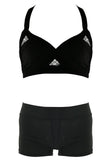 Space Dye Black Microfiber Sports Bra in S