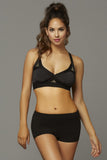 Space Dye Black Microfiber Sports Bra in L