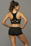Bondage Back Black Sports Bra in L