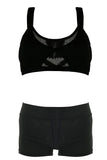 Bondage Back Black Sports Bra in L