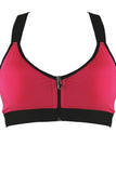 Hot Pink Zip-Front Sports Bra in M