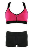 Hot Pink Zip-Front Sports Bra in M