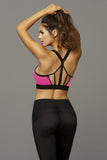 Hot Pink Zip-Front Sports Bra in L