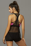 Black Athletic Mesh Tank in OS