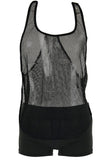 Black Athletic Mesh Tank in OS