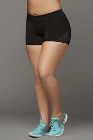 Perferated Black Cardio Shorts in 1X/2X