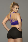 Seamless Purple Strappy Sports Bra in 1X/2X