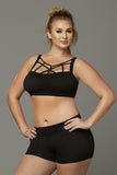 Seamless Bondage Detailed Sports Bra in 1X/2X