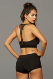 Black Sports Bra with Stow & Go Pocket in S