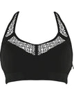 Black Sports Bra with Stow & Go Pocket in S