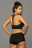 Black Sports Bra with Stow & Go Pocket in XL