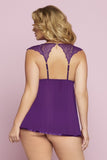 Violet Paisley Babydoll and Thong in 3X/4X