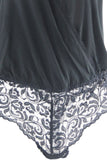 High Cut Cheeky Black Teddy in XL