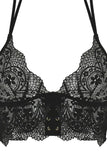 Crochet Black Lace Bralette and Boxer Short in M
