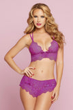 Crochet Orchid Lace Bralette and Boxer Short in XL