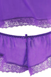 Violet Chiffon Cami & Boxer Shorts in S