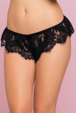 Black Eyelash Lace Flutter Panty in S